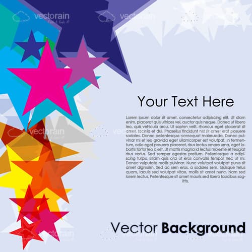 Abstract Colourful Stars Background with Sample Text